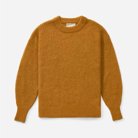 Everlane Sweaters - Everlane The Alpaca Sweater Golden Raw Sienna Brown Color Size Small EUC